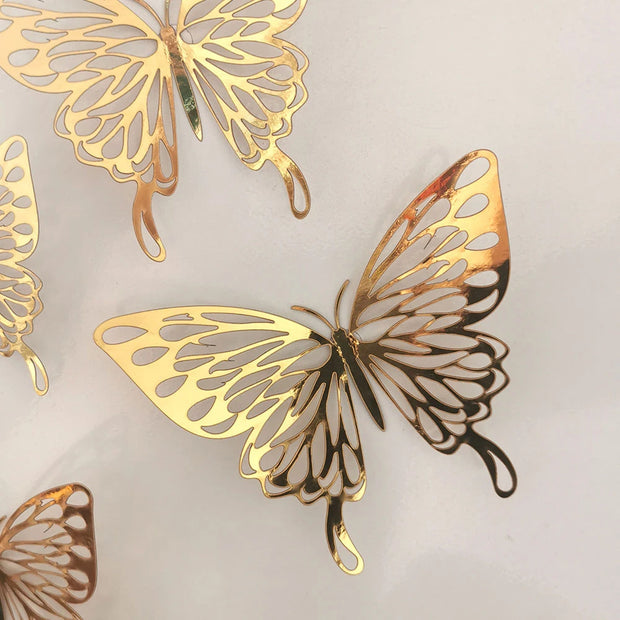 12 Pcs/Set 3D Wall Stickers Hollow Butterfly for Kids Rooms Home Wall Decor DIY Mariposas Fridge stickers Room Decoration