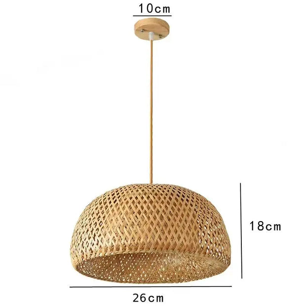 2025 Bamboo Pendant Lamps Hand Knitted Chinese Style Weaving Hanging Lamps 26cm Restaurant Home Decor Lighting Fixtures HOT