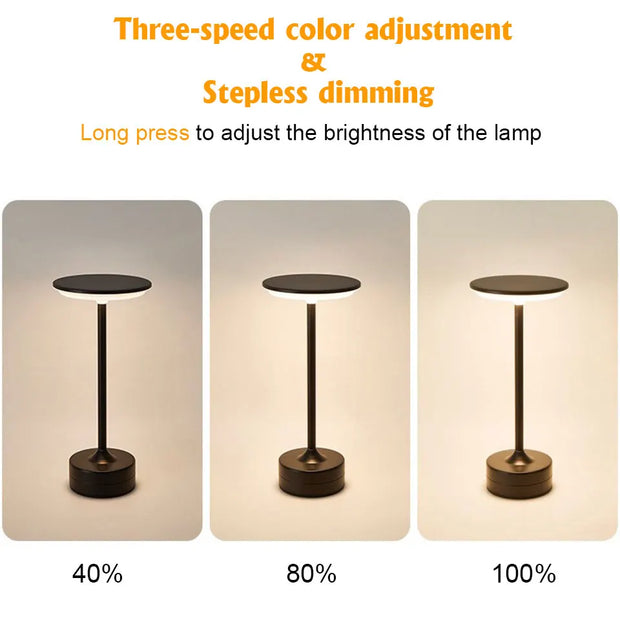 Wireless LED Table Lamp Touch Sensor Desktop Night Light  USB Rechargeabl Portable Bedroom Night Light Reading Lamps Decor Light