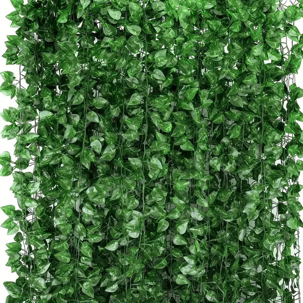 Artificial Green Leaves Ivy Vine Garland Creeper Rattan Fake Leaf Plants Hanging Garlands for Garden Wedding Party Home Decor