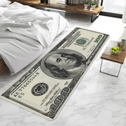 100 Dollar Bill Runner Area Rug  Door Mat Entrance Non-slip Washable Kitchen Carpet Living Room Hallway Rugs Bathroom Bath