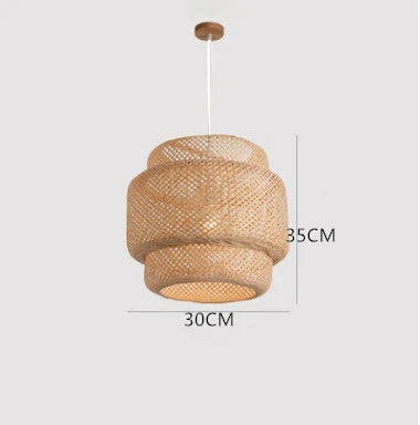 30cm Modern Bamboo Pendant Light Hand Woven Bamboo Art Chandelier Dining Room Lantern Chandelier Bedroom Dining Room Lamp