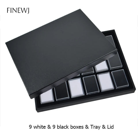 Transparent Loose Diamond Display Box White Foam Novel Pendant Gemstone Jewelry Storage Tray Gems Carrying Case Travel Organizer