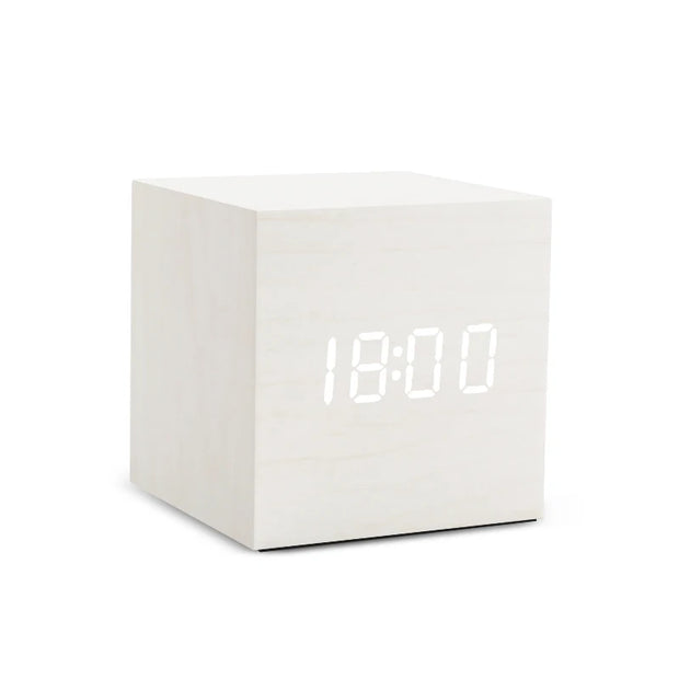 Alarm Clock LED Wooden Watch Table Voice Control Digital Wood Despertador USB/AAA Powered Electronic Desktop Clocks