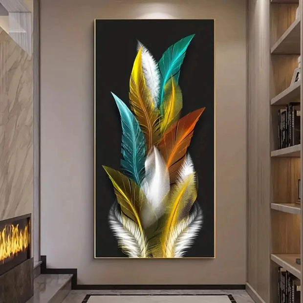 Modern Nordic Feather Printing Canvas Painting Wall Decoration Art Poster For Home Decor Living Room Home Decorative Painting