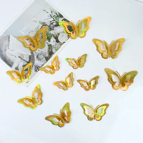 12pcs 3D Butterfly Wall Stickers Self Adhesive Butterfly Wallpaper For Home Living Room Decoration Kids Room Wall DIY Decal