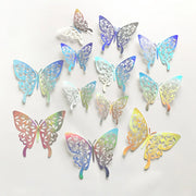 12Pcs Fashion 3D Hollow Butterfly Creative Wall Sticker For DIY Wall Stickers Modern Wall Art Home Decorations DIY Gift