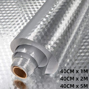 Kitchen Countertop Oil-proof Sticker Waterproof Aluminum Foil SelfAdhesive 1M,2M,5M Kitchen Oil Proof Sticker Silver Grid