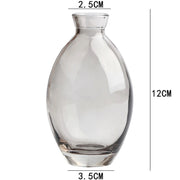 Simple Mini Glass Flower Vase Desktop Transparent Hydroponic Plant Bottle Living Room Flower Arrangement Pot Home Decoration