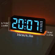 Digital Alarm Clock with Mood Light TEMP Date Week 2 Alarms Snooze Electronic Table Clock 4 Levels Brightness 12/24H LED Clock