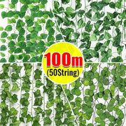 Artificial Green Leaves Ivy Vine Garland Creeper Rattan Fake Leaf Plants Hanging Garlands for Garden Wedding Party Home Decor