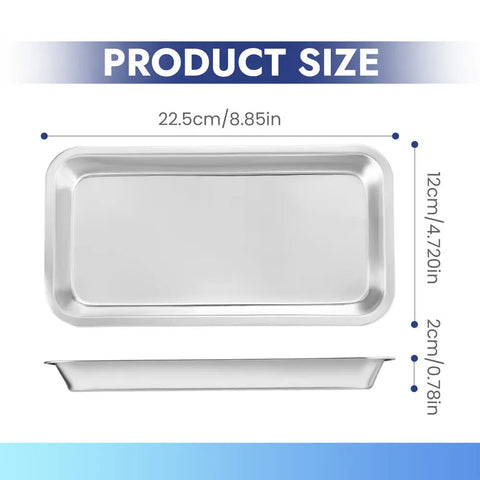 Stainless Steel Storage Tray Food Fruit Plate Dish Tableware Doctor Surgical Dental Tray Kitchen Accessories Desktop Organizer