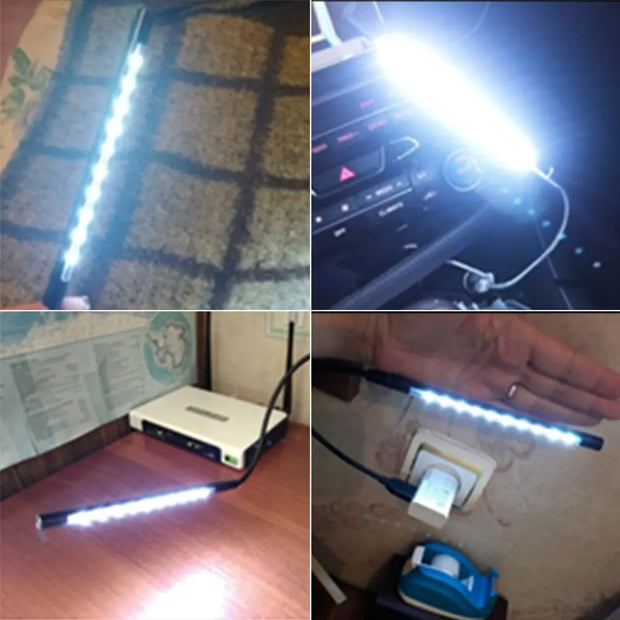 USB LED Book Light USB Powered Metal Material 10 LED Flexible Night Lamp For Laptop PC Computer Notebook Book Reading Lights