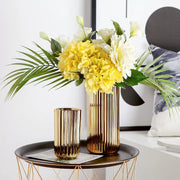 Nordic Ceramic Vase Golden Vase Flower Arrangement Pot Flower Storage Container for Home Living Room Soft Decoration