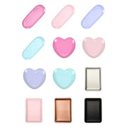 Stainless Steel Nail Tool Storage Tray Solid Color Ellipse Square Shape Nail Art Tools Storage Plate Love Heart Shape