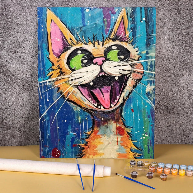 Abstract Cat Painting By Numbers On Canvas For Kids Gift Diy Picture Paint With Number Wall Art For Living Room Home Decoration